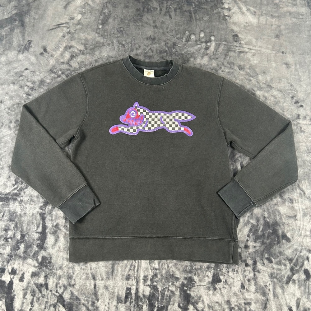 Icecream Sweatshirt Mens Large Black Running Dog Checkered BBC Streetwear